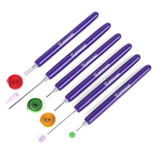 YURROAD Herramientas Quilling, 6pcs Quilling Tools, Pluma Quilling, Multifunción Herramientas Quilling para Enrollar Papel Filigrana, Quilling pen, Slotted Quilling Tool