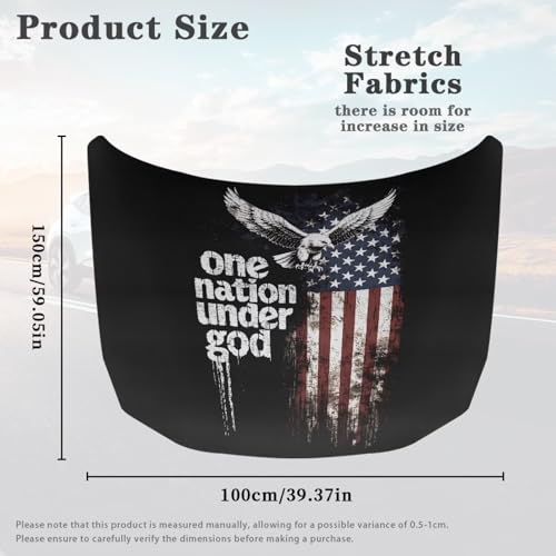 Image of Car Hood Cover Protector Stretchable Car Hood Wrap Blankets Bald Eagle Patriotic Theme Automotive Exterior Accessories for Compact SUV Sedans Trucks Pickup