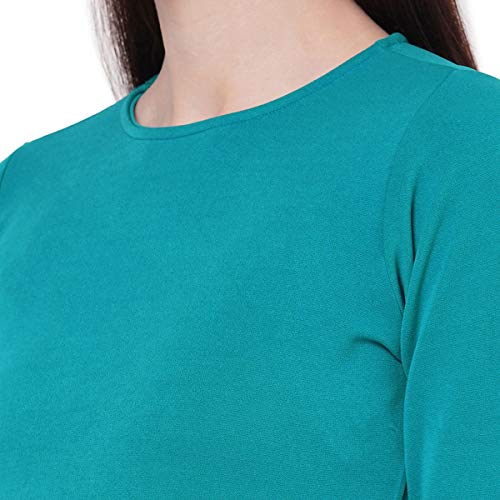 109 F Women's Plain Below Knee Dress (8907540462553_Teal Green_XXLarge