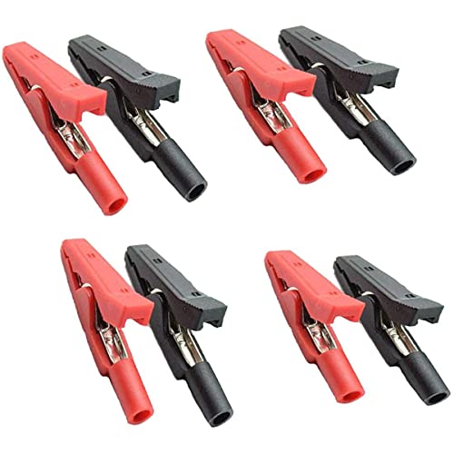 Image of 4sets Insulated Mini Test Alligator Clip 2mm Red Black Insulated Safety Multimeter Test Leads Alligator Clips Plug Connectors Heavy-Duty Insulated Alligator Clips