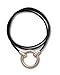 BOLA The Durable Classic Leather Eyeglass Necklace with Metal Loop in Black & Yellow Gold