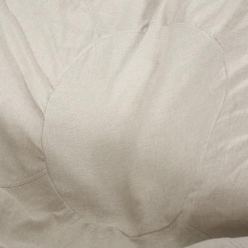 5 Foot Leather Bean Bag Chair for Kids, Two Color Fabric and Faux Leather Rounded Bean Bag with Removable Cover for Reading, Playing and Relaxing (Brown+Beige)