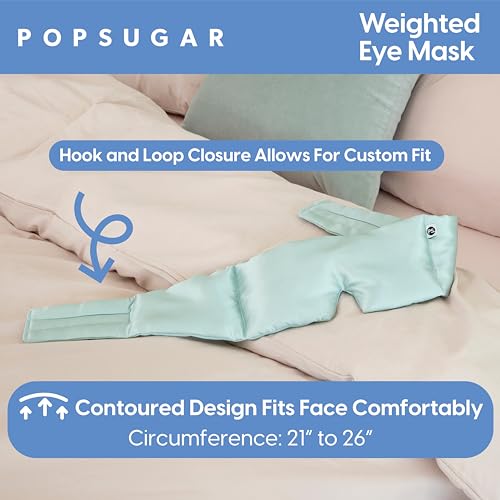 POPSUGAR Weighted Sleep Eye Mask, Light-Blocking and Silk Eye Mask for Adults and Women, Best for Sleeping and Travel, Comfortable Contoured Design - Image 5