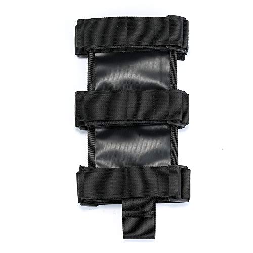 1PC Black Roll Bar 3 lb Fire Extinguisher Holder Mount Strap for Jeep Wrangler Unlimited CJ YJ LJ TJ JK JKU JL JLU Adjustable Extinguisher Mounting Bracket Strap for Jeep Gladiator JT