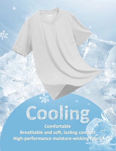 Image of MAGCOMSEN Mens T-Shirts Short Sleeve UPF 50+ Lightweight Moisture Wicking Basic Crewneck Casual Summer Cooling T Shirt