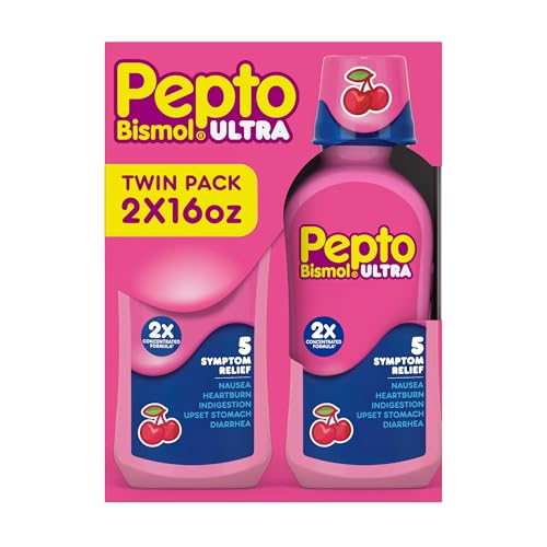 Pepto Bismol ULTRA Liquid for Nausea, Heartburn, Indigestion, Upset Stomach, and Diarrhea...