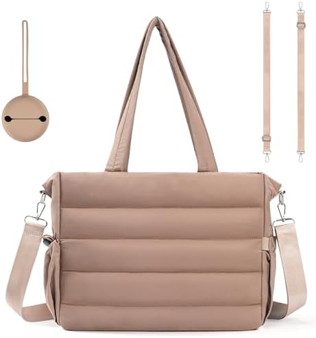 Diaper Bag Tote, Large Capacity Travel Diaper Baby Bags Crossbody Hospital Mom Bag,with Silicone Pacifier Case