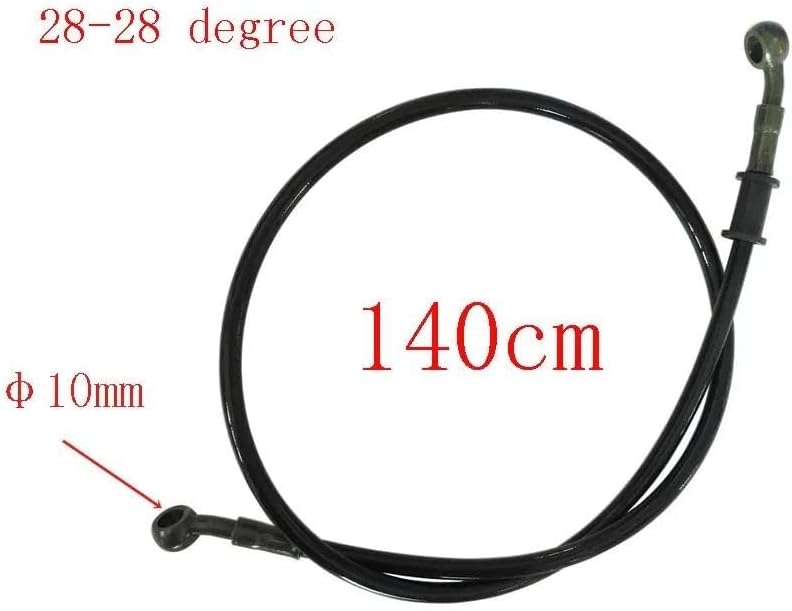 Motorbike Hoses 10mm 28 Degree Motorcycle Dirt Bike Braided Line Steel Brake Hose Cable Hydraulic Pipe 270mm-1500mm for Universal Racing