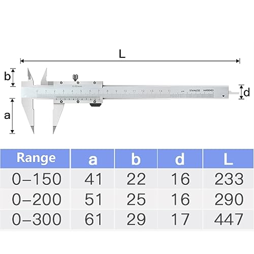 Calibrador Vernier de Punta 0-6 Inch/150 mm Acero Inoxidable miniatura 7