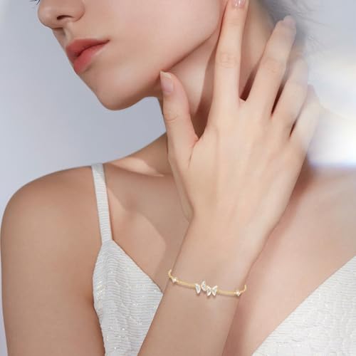 Dainty Adjustable Gold Butterfly Bracelets for Women3