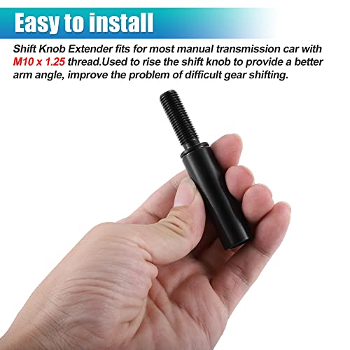 X Autohaux 81Mm 3.19" Car Shift Knob Extension Aluminum Alloy Gear Shifter Extender Lever M10X1.25 For Ford For Nissan #TOP5
