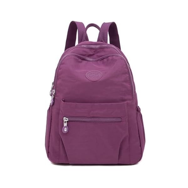 Pealwel Mini Backpack Purse for Women,Small Nylon backpacks for Ladies Backpacks Women Anti Theft Travel Bag (Purple)