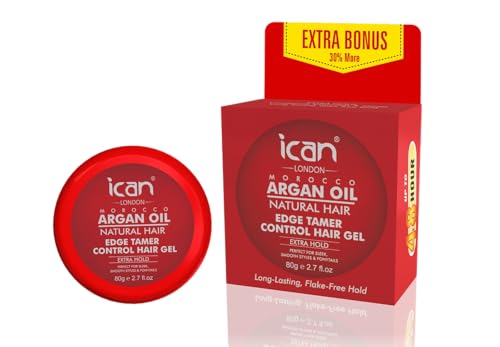 ican London Argan Oil Edge Control Hair Gel Extra Hold 80g