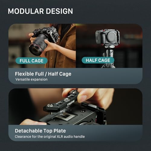 Image of Tilta Camera Cage Base Kit Compatible with Canon C50 Camera | Modular Full /Half Cage Design | Arca Bottom Plate, NATO Rail, Cold Shoe + LP-E6P Battery Charging Kit with 4 USB-C Rechargeable Batteries