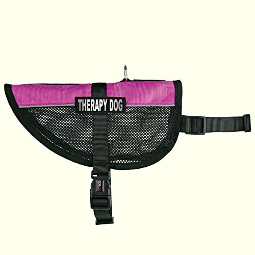 Dogline Maxaire Multi-Purpose Mesh Vest For Dogs And 2 Removable Therapy Dog Patches, Large, Pink #TOP2