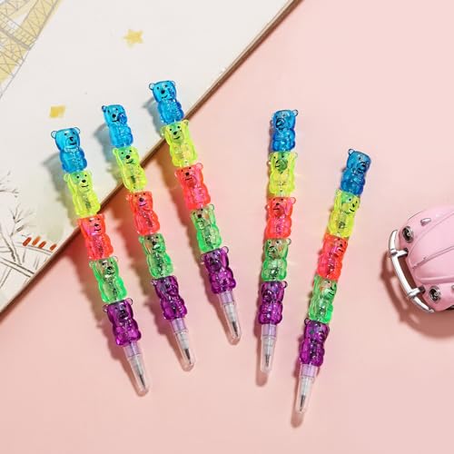 Set de 5 Lápices apilables con diseño de oso miniatura 6