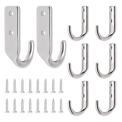 GSGCFYRN 8PCS 316 Stainless Steel Wall Hooks,Marine Grade Heavy Duty