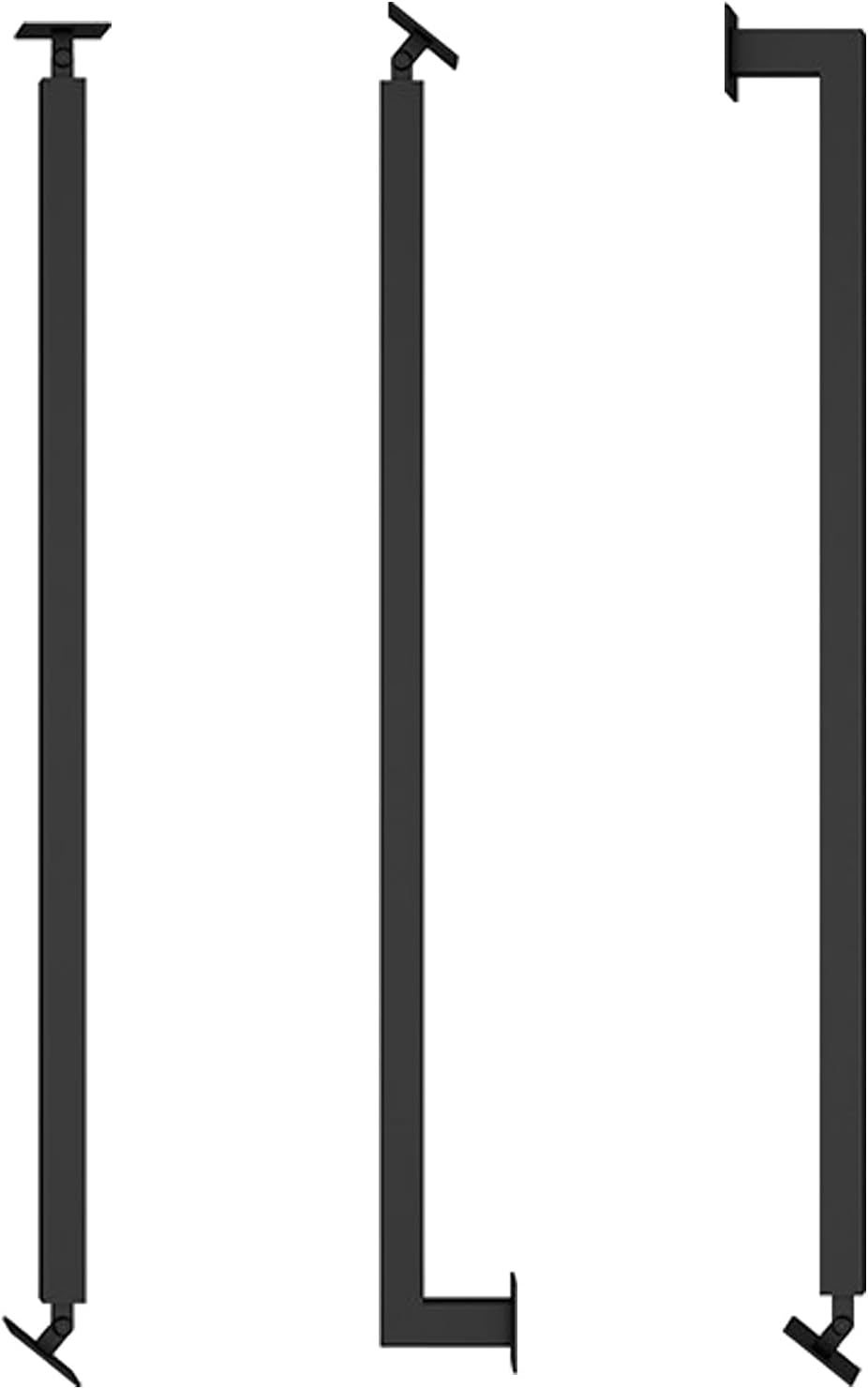 Husillos de escalera metálicos ajustables 160 cm negro