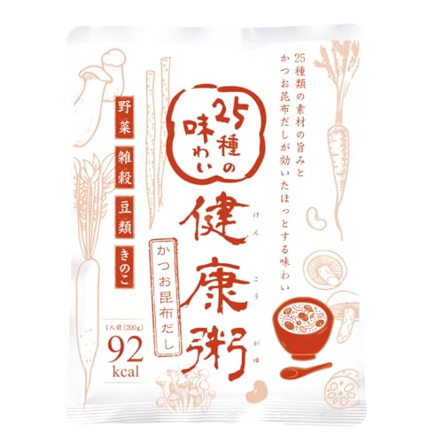 25種の味わい健康粥 【かつお昆布だし】 (24食セット) 200g 1食 96kcal 食品 おかゆ レトルト 雑穀米 非常食 保存食 玄米粥 和食 常温保存 低カロリー 防災 朝食 夜食 ダイエット <2915201607>