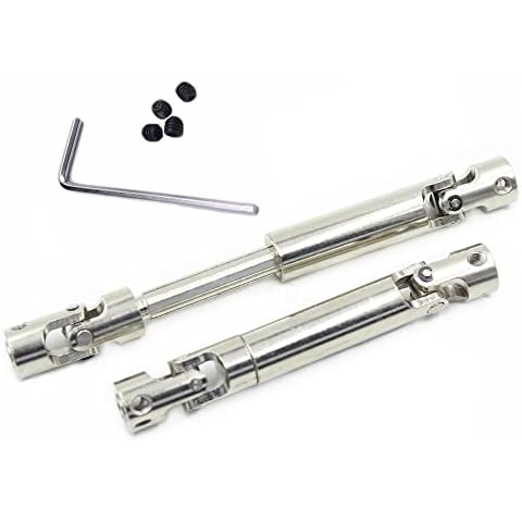 GatherTOOL 2PCS Telescopic Drive Shaft Universal Joint Transmission Shafts Cardan Shaft Spline Coupling for Remote Control Crawler Military Car (Color : 75-105mm 4-4) Cover