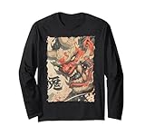 Oni Mask Tattoo - Japanese Yokai Long Sleeve T-Shirt