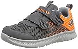 Skechers Comfy Flex 2.0 Micro-Rush Sneaker, Charcoal Textile/Orange Trim, 20 EU