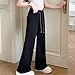 Wide Leg Sweatpants for Tween Girls High Waisted Baggy Pants Fashion Girls Drawstring Athletic Joggers Black 15-16 T