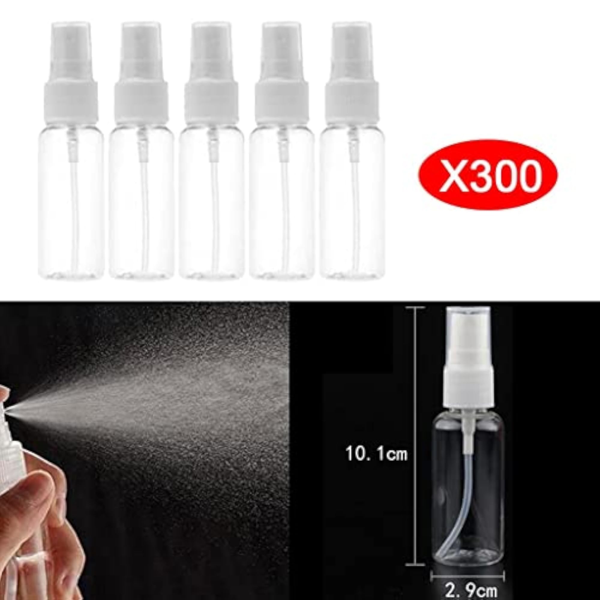 300x Transparent Refillable Empty Atomizer Fine Mist Sprayers