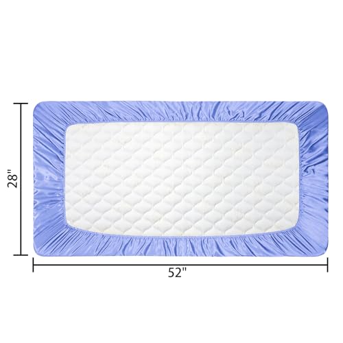 2 Pack Satin Soft Crib Sheet for Baby with Sensitive Hair Silky Baby Mattress Sheet Blue and Green Unisex 52’’x28’’x8’’ Fitted Sheets
