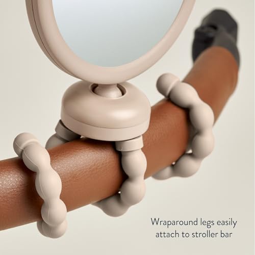 Image of Itzy Ritzy Stroller Accessory - Features 360 Degree Swivel Design, Tilting & Flexible, Easy-Attach Wraparound Legs (Bear) - Stroller Mirror