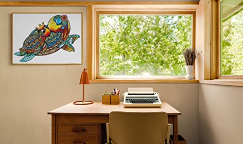 Vetbuosa Wooden Jigsaw Puzzle Turtle Family 3D Puzzle Unique Animal Shape Puzzle Pieces Animal Wooden Puzzle For Adults Family Game Play Collection (M-12.4 * 8.9 Inch, 164Pcs) #TOP1