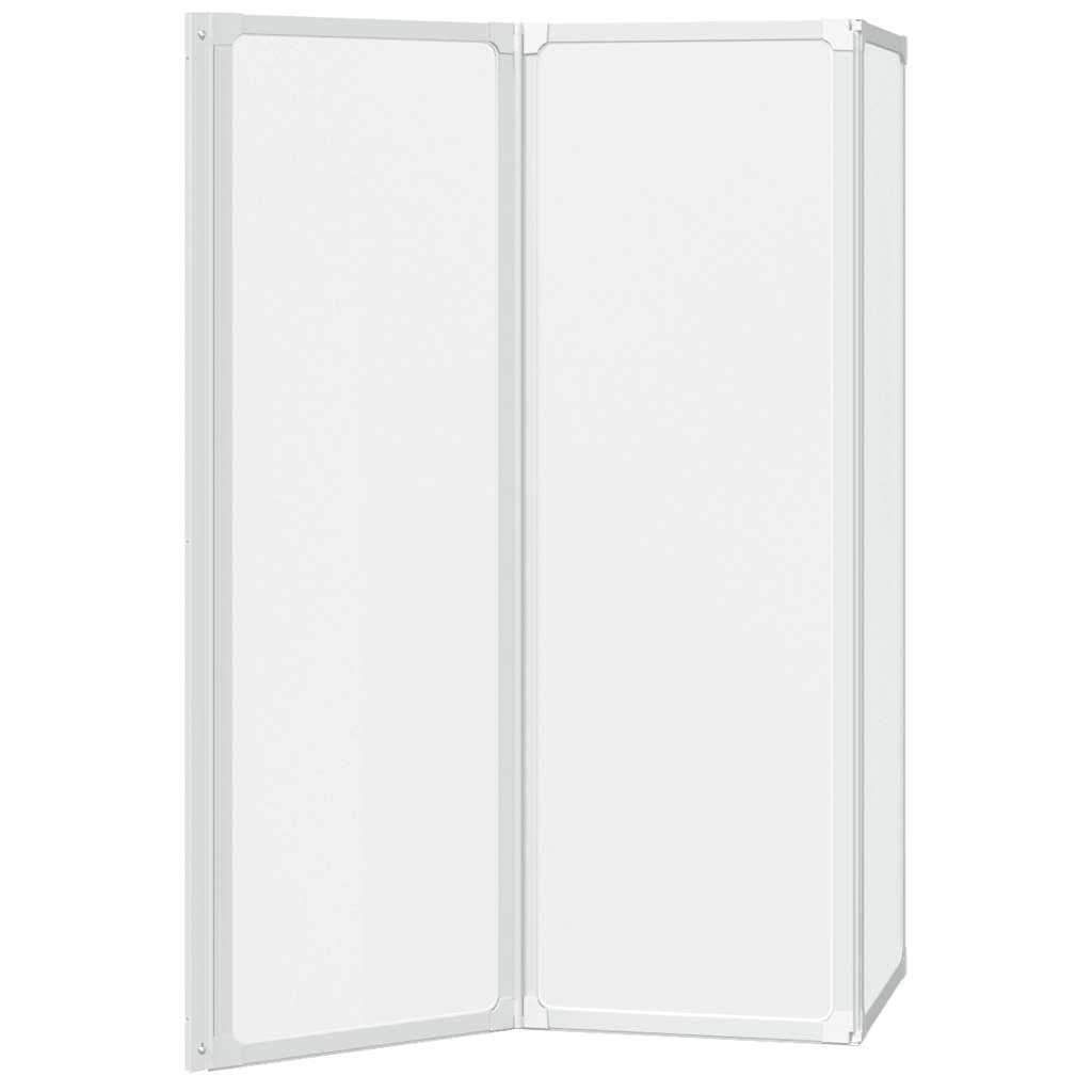 Mampara de ducha plegable con 3 paneles de 117 x 120 cm con marco de