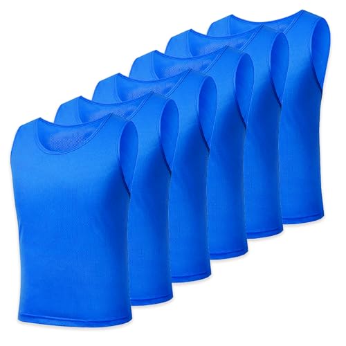 EVTHSU 6 Pack Pinnies for Adult/Youth/Kids, Sports Pennies for Soccer Basketball Football Team, Scrimmage Practice Jerseys