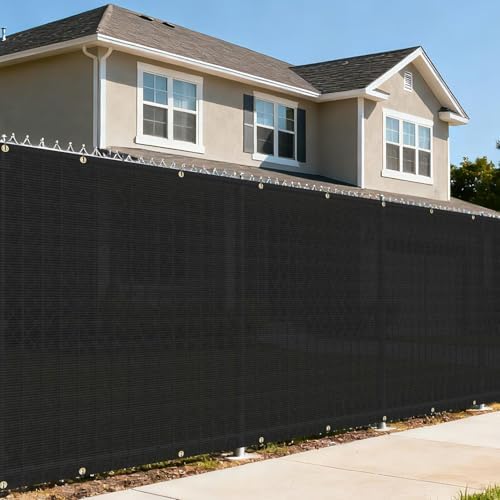 6'x50' Privacy Screen Fence Heavy Duty Fence Panels, Black