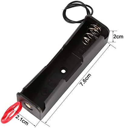Ymiko 5pcs Plastic Battery Holder Storage Box Case for 1x 18650 Battery With Wire Leads Fit for 1pcs 18650 Battery Holder Case Leads 3.7V Clip Type for Connecting