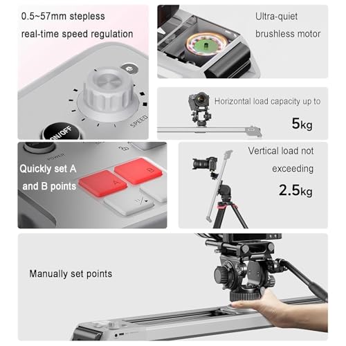 Image of Pro Motorized Camera Slider, App Panorama Rotating Dolly Rail, 125 Panorama /55 Surround, 0.5-57 Mm /s Speed, Time-Lapse /Video /Tracking Shooting, 1 /4 inch Screw, for SLR