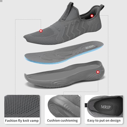 Image of MRIP Mens Slip On Walking Shoes Lightweight Comfortable Gym Workout Running Shoes Mesh Breathable Cushion Fashion Tennis Athletic Casual Sneakers
