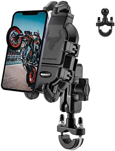 ROCKBROS Motorcycle Bike Phone Mount with Vibration Dampener for 4.7''-7.1'' Phones, Motorcycle Bike Phone Holder Universal Handlebar Motorcycle(Handlebar Mount)