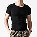 Wiekose Gym Mens Short Sleeves T-Shirt Crew-Neck Black