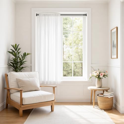 Image of Tension Curtain Rod 32-48Inch Black Shower Rod Tension Rod Adjustable