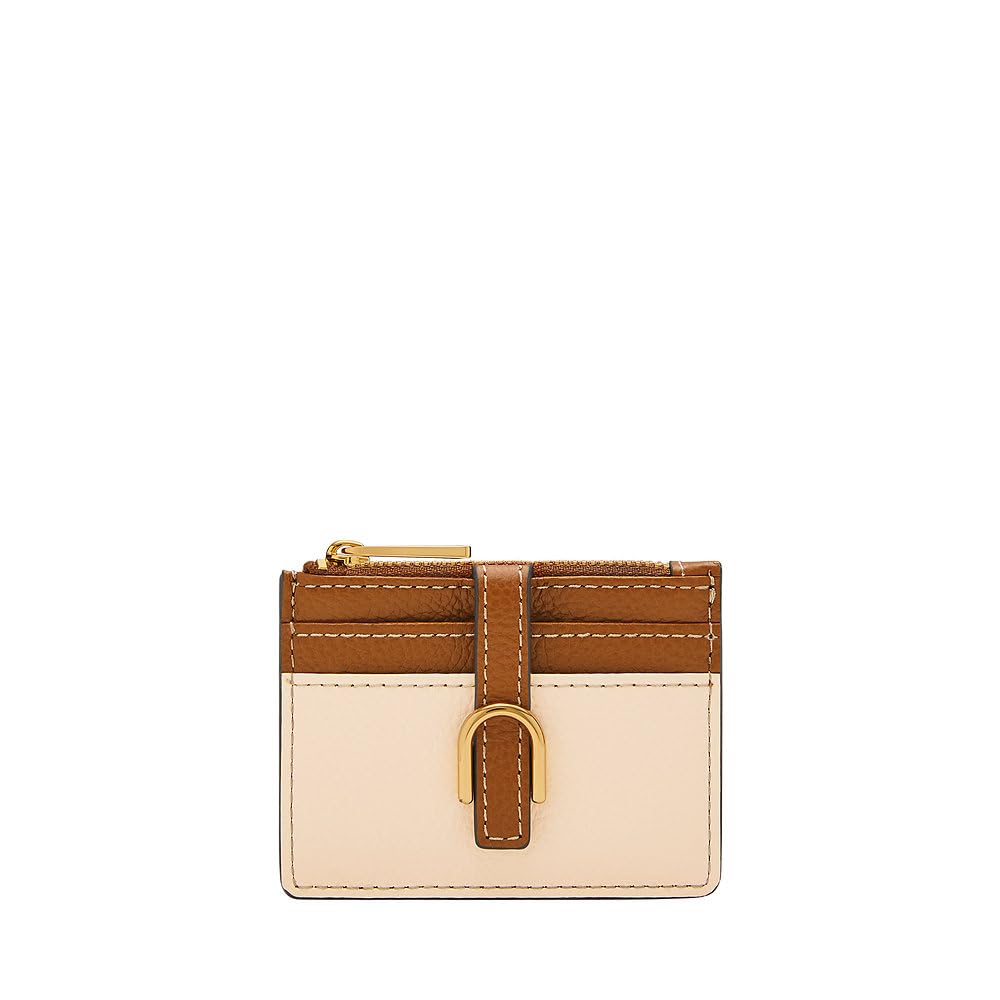 Fossil Porte-cartes zippé Vada, en cuir LiteHide™, pour femme, SL10055103