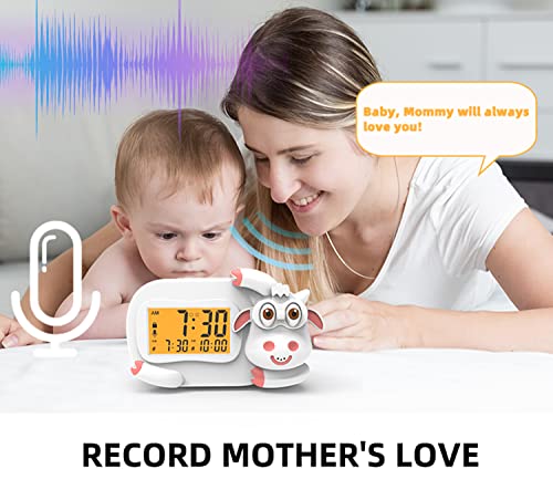 Kids Dedroom Alarm Clock,Digital Simulation Large Screen Display Kids Sleep Learning Clock Cute Shape With Recording Children's Day, Christmas Birthday Gift #TOP3