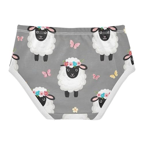 Funny Girls Underwear Toddlers 2t Cotton Little Girl Panties Cute White Sheep Floral Butterflies Kids Undies Briefs2