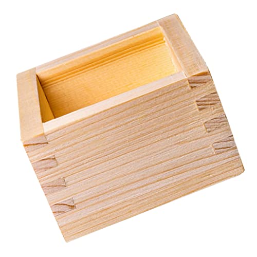PRETYZOOM Traditional Japanese Sake Cups Set Square Cups for Sake Natural Wooden Box
