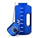 ZULU Goals 128oz Half Gallon Plastic Water Bottle with Straw and Time Marker | Large Reusable Jug with Handle and Leak Proof Lid for All Day Hydration, Gym and Outdoors, Gift Ready, Royal Blue