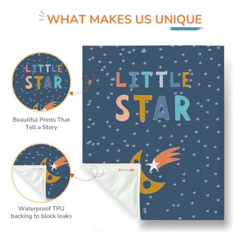 Image of Tidy Sleep Baby Changing Mat - Waterproof, Foldable, Padded Diaper Changing Sheets for Newborns & Infants - Little Star (65 cm x 45 cm)