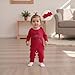 FYBITBO My First Christmas Baby Girl Outfit Newborn Long Sleeve Romper Onesie Infant Jumpsuit Fall Winter Clothes Outfits (Red Christmas Tree, 0-3 Months)