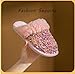 Fashion Sequins Slippers for Women Men Winter Warm Memory Foam Fuzzy Slippers Comfy Fluffy Slippers Non-slip Plush Slippers Cotton Home Slippers Indoor Outdoor Shoes (Purple)