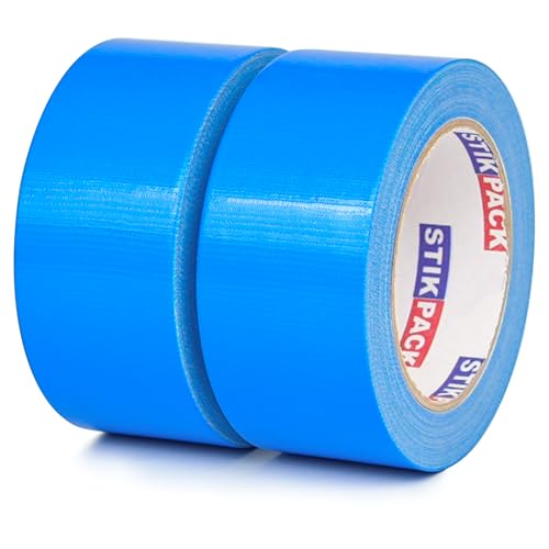 Image of 2 Rolls Blue Duct Tape, Heavy Duty Strong Industrial Colored Duct Tape 9mil x 2inch x 25yds Flexible, No Residue, Waterproof and Tear by Hand, Multi-Use for Indoor & Outdoor Repairs