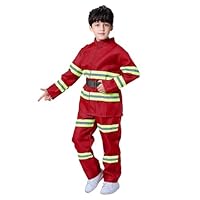 Fireman Costume,Halloween Costumes,Kids Role Play Halloween Costumes,Fireman Doctor Costume with Firefighter Stethoscope Toys Accessories for Aged 3 to 6 Children Fancy Dress Pretend Play Toys